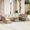 Image de vidaXL Vidaxl Ensemble De Canapés De Jardin Avec Coussins Beige En Rotin Synthétique