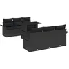 Image de vidaXL 7 piÃ¨ces d'ensemble de canapÃ© de jardin avec coussins noir en poly rotin