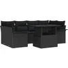 Image de Vidaxl Set De CanapÃ© De Jardin 7 PiÃ¨ces Avec Coussins Noir Poly Rattan