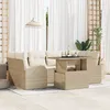 Image de vidaXL Ensemble canapÃ© jardin 7 piÃ¨ces avec coussins Beige Poly Rotin