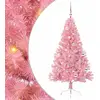 Image de vidaXL Sapin de NoÃ«l artificiel prÃ©-Ã©clairÃ© Rose 150 cm PVC