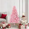 Image de vidaXL Sapin de NoÃ«l artificiel prÃ©-Ã©clairÃ© Rose 150 cm PVC