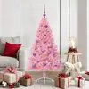 Image de vidaXL Sapin de NoÃ«l artificiel prÃ©-Ã©clairÃ© Rose 150 cm PVC