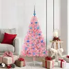 Image de vidaXL Sapin de NoÃ«l artificiel prÃ©-Ã©clairÃ© Rose 150 cm PVC