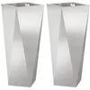 Image de Vidaxl JardiniÃ¨re 2 Pcs Argent 30 X 30 X 75 Cm Acier Inoxydable