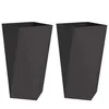 Image de Vidaxl JardiniÃ¨re 2 Pcs Noir 40 X 40 X 75 Cm Acier