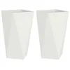Image de Vidaxl JardiniÃ¨re 2 Pcs Blanc 40 X 40 X 75 Cm Acier