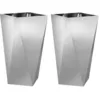 Image de Vidaxl JardiniÃ¨re 2 Pcs Argent 40 X 40 X 75 Cm Acier GalvanisÃ©
