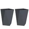 Image de Vidaxl JardiniÃ¨re 2 Pcs Anthracite 50 X 50 X 75 Cm Acier