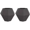 Image de vidaXL Vidaxl Jardinière 2 Pcs Noir 100 X 100 X 80 Cm Acier