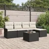 Image de Ensemble De CanapÃ© De Jardin Vidaxl 5 PiÃ¨ces Avec Coussins En Rattan Poly Brown, CanapÃ© De Jardin 2 Places Vidaxl Avec Rangement & Coussins En Rattan Poly Noir
