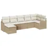 Image de Vidaxl Ensemble De CanapÃ© De Jardin 7 PiÃ¨ces Avec Coussins Beige Poly Rotin, Vidaxl CanapÃ© De Jardin 2 Places Avec Rangement Et Coussins Beige Poly Rotin
