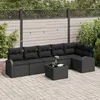 Image de Ensemble De CanapÃ©s De Jardin Vidaxl 7 PiÃ¨ces Avec Coussins Beige Poly Rattan, CanapÃ© De Jardin 2 Places Vidaxl Avec Rangement Et Coussins Noir Poly Rattan