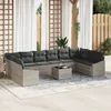 Image de vidaXL Set De Canapés De Jardin Vidaxl Ensemble De 11 Gris Rattan Poly