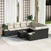 Image de Vidaxl Ensemble De CanapÃ© De Jardin De 9 PiÃ¨ces Avec Coussins En Rotin Noir