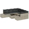 Image de Vidaxl Ensemble De CanapÃ© De Jardin 9 PiÃ¨ces Avec Coussins Gris Clair Rattan SynthÃ©tique