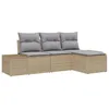 Image de Vidaxl Ensemble De CanapÃ©s De Jardin 4 PiÃ¨ces Avec Coussins Beige En Rotin SynthÃ©tique
