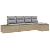 Image de Vidaxl Ensemble De CanapÃ© De Jardin De 5 PiÃ¨ces Avec Coussins Beige En RÃ©sine SynthÃ©tique