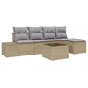 Image de Vidaxl Ensemble De CanapÃ© De Jardin 6 PiÃ¨ces Avec Coussins Rattan Noir Poly