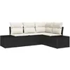 Image de Vidaxl Ensemble De CanapÃ©s De Jardin 4 PiÃ¨ces Avec Coussins Noir Rattan Poly