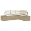 Image de Vidaxl Ensemble De CanapÃ© De Jardin 4 PiÃ¨ces Avec Coussins Beige Rattan Poly