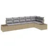 Image de Vidaxl Ensemble De CanapÃ© De Jardin 6 PiÃ¨ces Avec Coussins Beige Poly Rattan