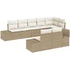 Image de vidaXL Vidaxl Ensemble De Canapé De Jardin 8 Pièces Avec Coussins En Rotin Polybeige