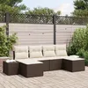 Image de Vidaxl Ensemble De CanapÃ© De Jardin 6 PiÃ¨ces Avec Coussins Marron Poly Rattan