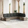 Image de Vidaxl Ensemble De CanapÃ© De Jardin De 8 PiÃ¨ces Avec Coussins Gris Poly Rotin