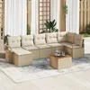 Image de Ensemble De CanapÃ© De Jardin De 8 PiÃ¨ces Avec Coussins Beige En Poly Rattan, CanapÃ© De Jardin 2 Places Avec Rangement Et Coussins Beige En Poly Rattan