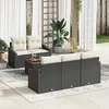 Image de Vidaxl Ensemble CanapÃ©s Jardin 6 PiÃ¨ces Avec Coussins Noir Rotin Poly Acacia