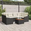Image de Vidaxl Ensemble De CanapÃ© De Jardin De 7 PiÃ¨ces Avec Coussins Noir Poly Rattan Acacia