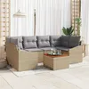 Image de Vidaxl Ensemble De CanapÃ©s De Jardin 7 PiÃ¨ces Avec Coussins Beige Rattan Acacia