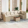 Image de Vidaxl Set De CanapÃ© De Jardin 8 PiÃ¨ces Avec Coussins Beige Poly Rotin Acacia