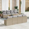Image de Vidaxl Ensemble De CanapÃ© De Jardin 7 PiÃ¨ces Avec Coussins Beige Poly Rotin Acacia