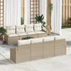 Image de Vidaxl Ensemble De CanapÃ© De Jardin 7 PiÃ¨ces Avec Coussins Beige Rotin Poly Acacia
