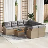 Image de Vidaxl Ensemble De CanapÃ© De Jardin 9 PiÃ¨ces Avec Coussins Beige Poly Rattan Acacia
