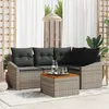 Image de Vidaxl Ensemble De CanapÃ© De Jardin De 5 PiÃ¨ces Avec Coussins Gris Poly Rattan Acacia