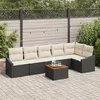 Image de Vidaxl Ensemble De CanapÃ©s De Jardin 7 PiÃ¨ces Avec Coussins Noir Poly Rattan Acacia