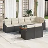 Image de Vidaxl Ensemble De CanapÃ©s De Jardin De 9 PiÃ¨ces Avec Coussins En Poly Rotin Noir