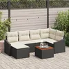 Image de Vidaxl Ensemble De CanapÃ© De Jardin 7 PiÃ¨ces Avec Coussins Noir Poly Rattan Acacia