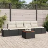 Image de Vidaxl Ensemble De CanapÃ© De Jardin 5 PiÃ¨ces Avec Coussins Noir Poly Rattan Acacia