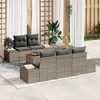 Image de Vidaxl Ensemble De CanapÃ© De Jardin 6 PiÃ¨ces Avec Coussins Gris Poly Rotin Acacia