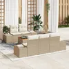 Image de vidaXL Vidaxl Ensemble De Canapé De Jardin De 6 Pièces Avec Coussins Beige Polyosier Acacia