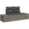 Image de Vidaxl Ensemble De CanapÃ© De Jardin 7 PiÃ¨ces Avec Coussins Gris En Poly Rotin Et Acacia
