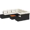 Image de Vidaxl Ensemble De CanapÃ© De Jardin 9 PiÃ¨ces Avec Coussins Noir Poly Rattan Acacia