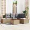 Image de Vidaxl CanapÃ© De Jardin 5 PiÃ¨ces Avec Coussins Beige Poly Rattan