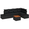 Image de Vidaxl Ensemble De CanapÃ© De Jardin 6 PiÃ¨ces Avec Coussins Noir En Rotin SynthÃ©tique