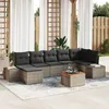 Image de Vidaxl Ensemble De CanapÃ©s Jardin 8 PiÃ¨ces Avec Coussins Gris Rattan Poly Acacia