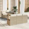 Image de Ensemble De CanapÃ©s De Jardin 6 PiÃ¨ces Avec Coussins En Beige Poly Rotin, CanapÃ© De Jardin 2 Places Avec Rangement Et Coussins En Beige Poly Rotin